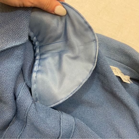 St. John Collection Brand Blue Full Zipper Knit Jacket Size 4 - Picture 13 of 13
